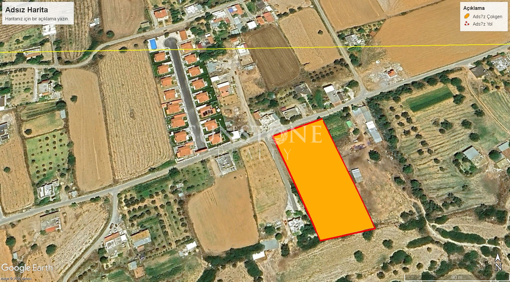 İskele Dipkarpaz'da Köy İçerisinde Tatil Sitesi Yapımına Uygun 4 Dönüm 1 Evlek Arsa. 2