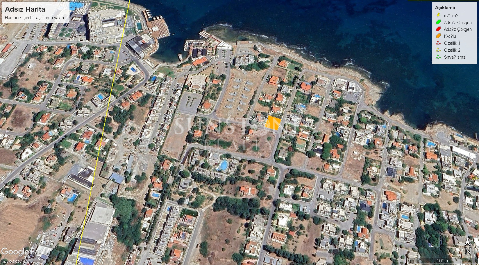 Kıbrıs Girne Karaoğlanoğlu Bölgesinde Denize 400 Metre Lokasyonda Muhteşem Satılık Arazi. 3