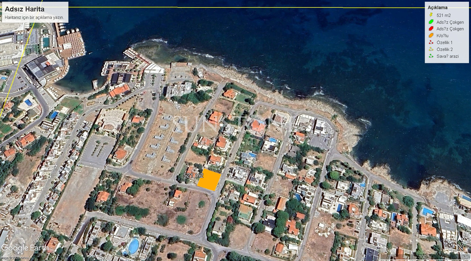 Kıbrıs Girne Karaoğlanoğlu Bölgesinde Denize 400 Metre Lokasyonda Muhteşem Satılık Arazi. 2