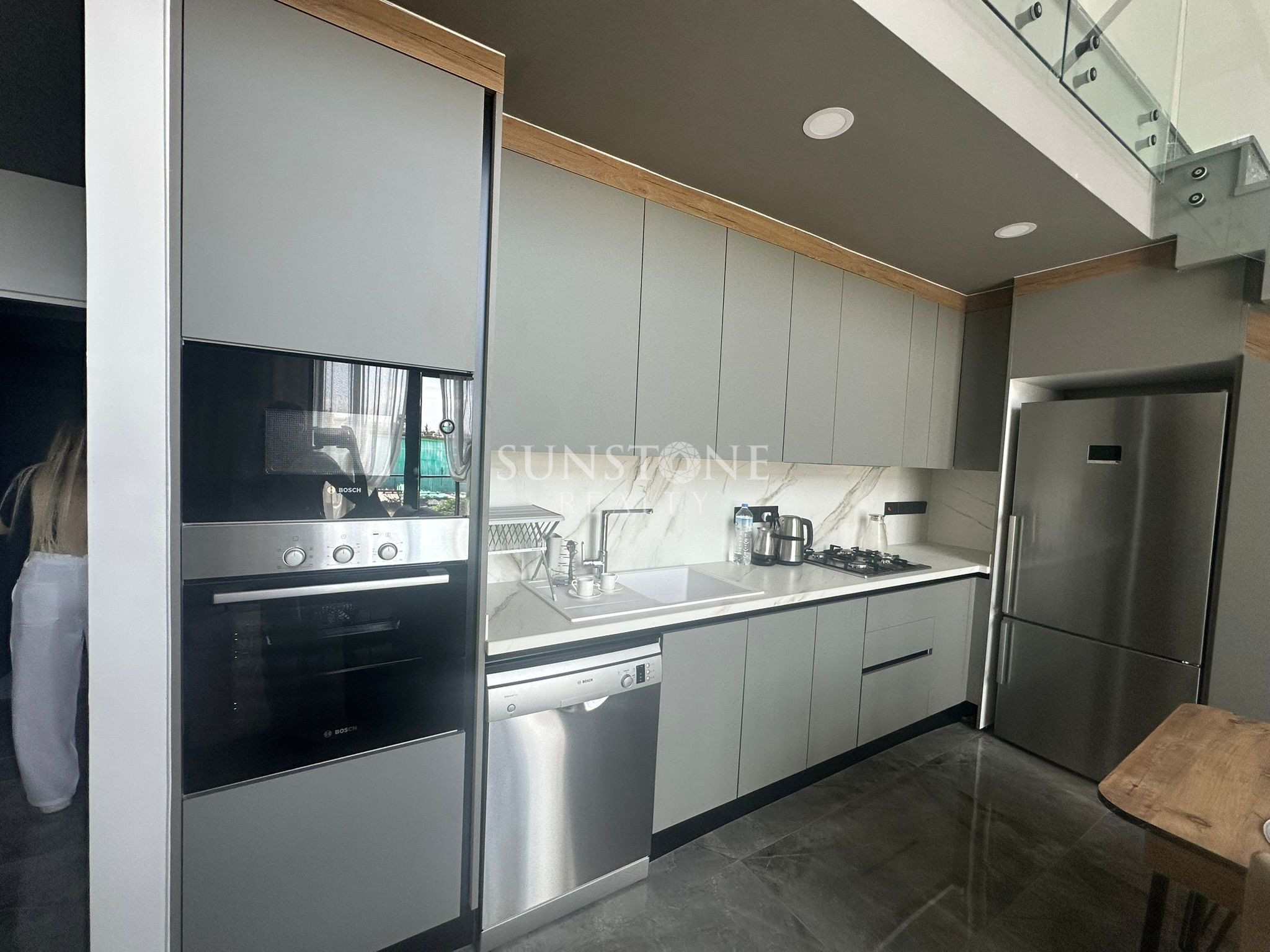 In Cyprus - Kyrenia - Karaoğlanoğlu, within a complex with a pool, fully furnished, for rent 3+1 loft apartment in the hotel area 4