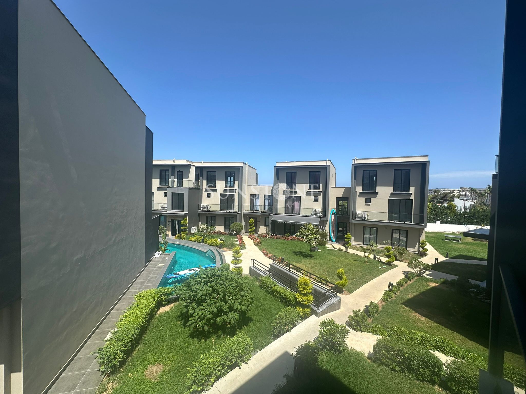 In Cyprus - Kyrenia - Karaoğlanoğlu, within a complex with a pool, fully furnished, for rent 3+1 loft apartment in the hotel area 12