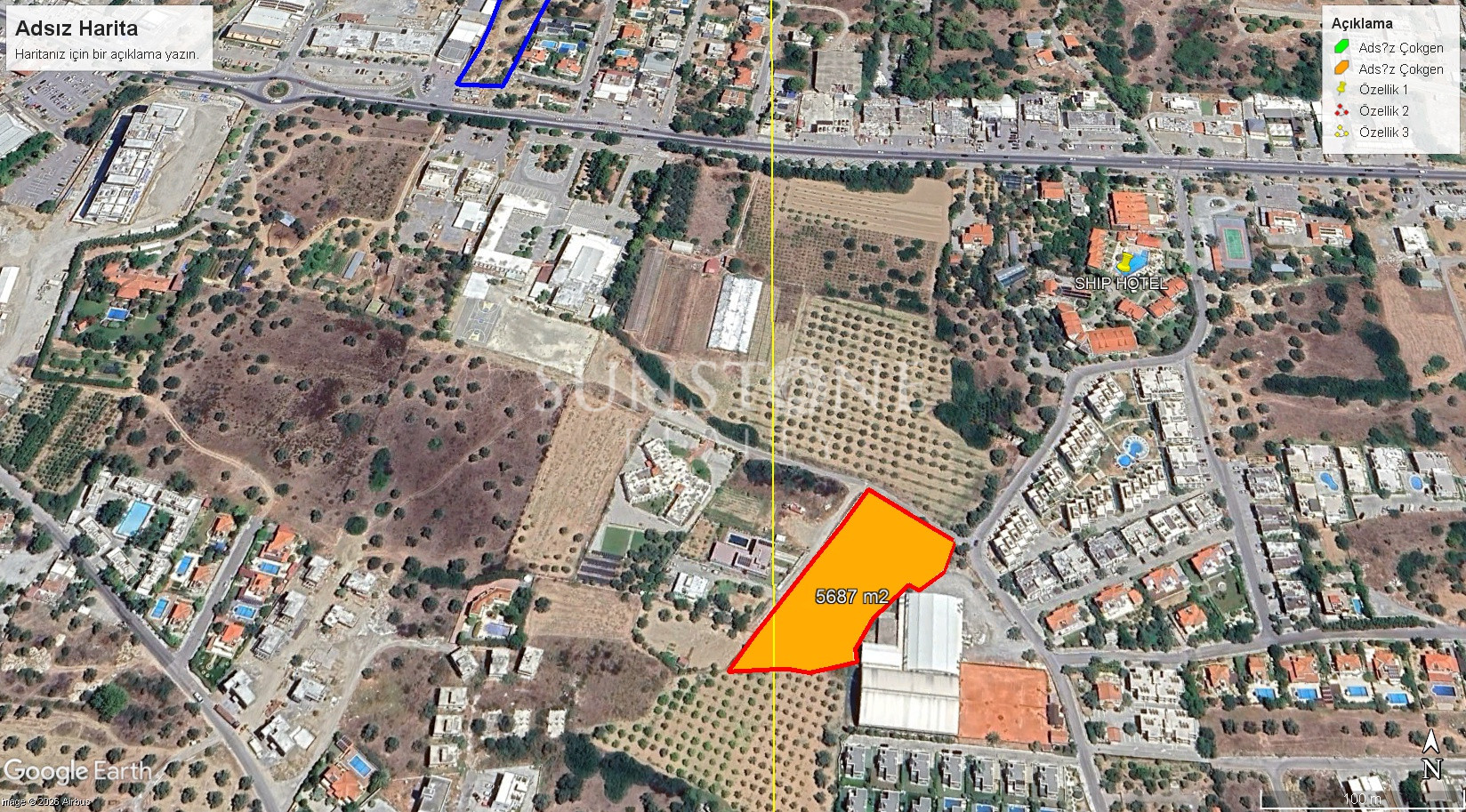 Kıbrıs Girne Zeytinlik Bölgesinde Muhteşem Konuma Sahip Satılık Arazi. 3