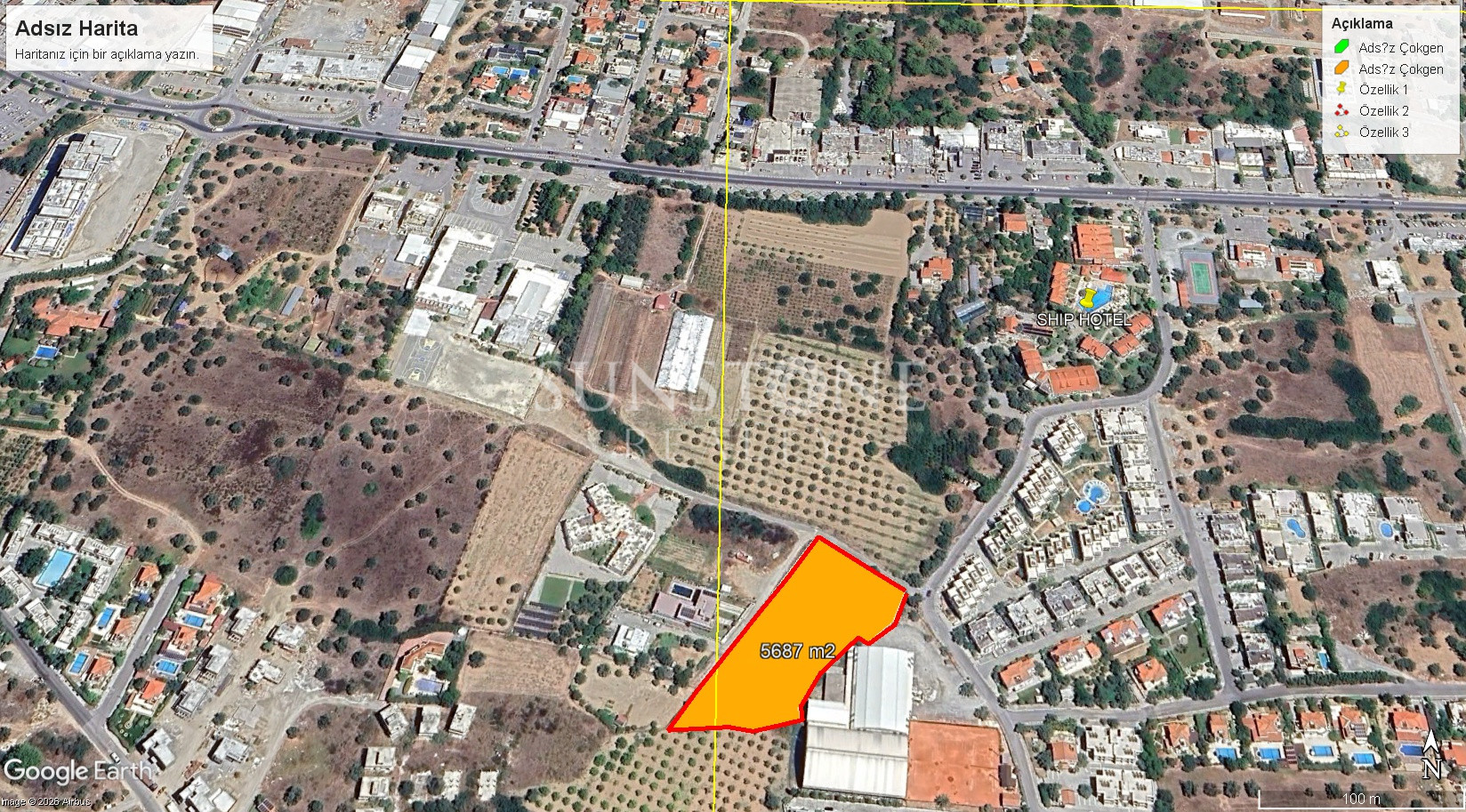 Kıbrıs Girne Zeytinlik Bölgesinde Muhteşem Konuma Sahip Satılık Arazi. 2